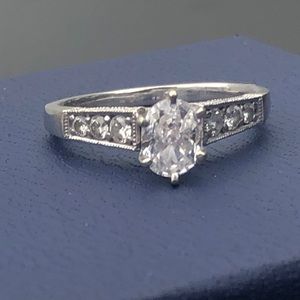 Diamond engagement and wedding band set